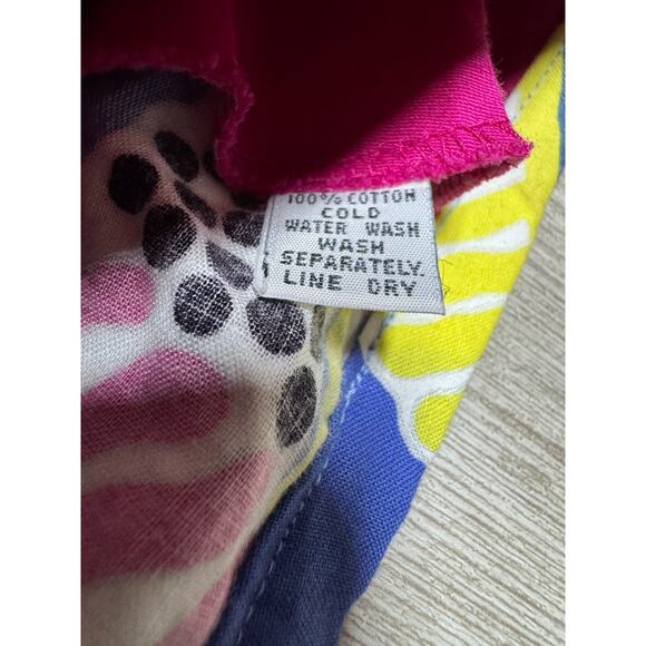 Vintage 80s Jeanne Marc Jumpsuit 4/5 P XS/S Cotton Knit Fall Leaves Pockets - Picture 4 of 10